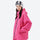 Men's waterproof 3L insulated snow jacket - pink insulated jacket, F3 with goggles on head, for cold-weather winter sports