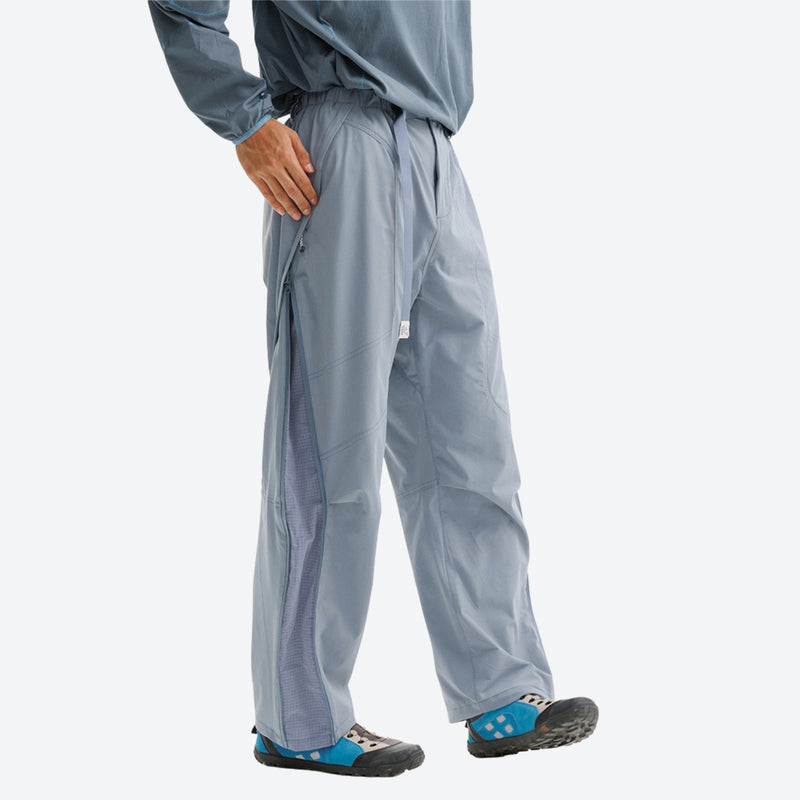 Lightweight cargo hiking pants with mesh lining - gray blue cargo hiking pants with matching top