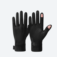 
                  
                    Moisture wicking liner gloves with silicone palm - black breathable liner gloves, for hiking and trail walking
                  
                