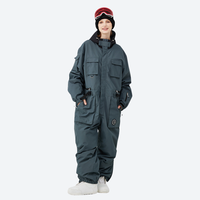 
                  
                    Unisex waterproof 2L one-piece snow suit - dark gray one-piece suit, for resort and street wear
                  
                
