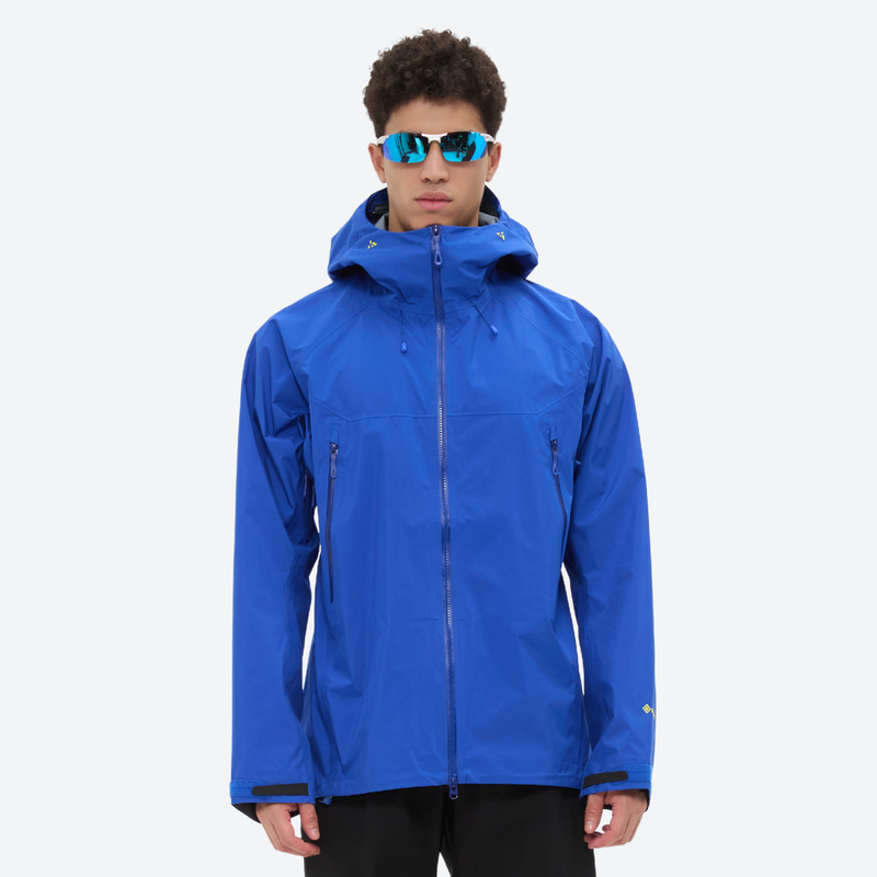 Men's breathable hardshell snowboard jacket with vents - blue hardshell jacket, for resort and backcountry days