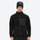 Breathable quick-dry fleece liner for layering - black fleece liner jacket on men with helmet, front standing view