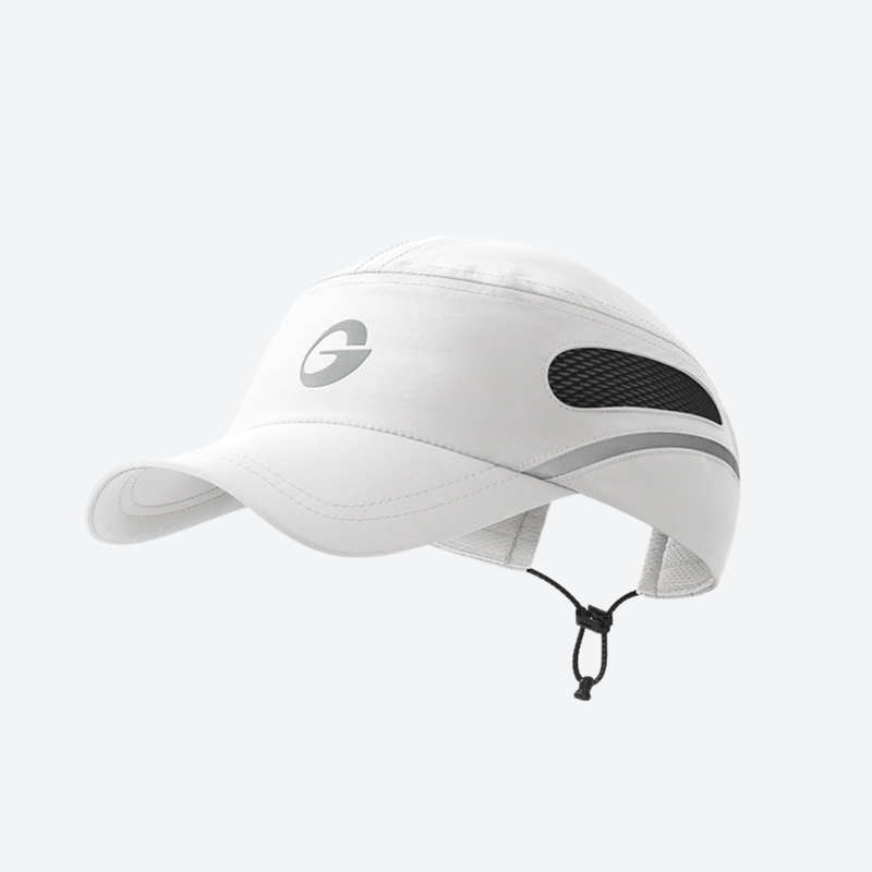 Ultralight packable running cap with reflectivity - white featherlight running cap, for hiking and trail walking