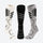 Breathable knee-high merino ski socks - white black gray compression merino ski socks, for cold-weather training