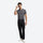 Men's stretch trail pants with straight leg - black slim hiking pants with gray tee, for travel and daily commute