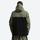 Men's waterproof 2L snow jacket and pants - olive green and black colorblock, for powder days and winter commute