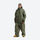 Men's 2-layer snowboard anorak and wide-leg pants - olive green jacket with olive pants, for skiing and snowboarding