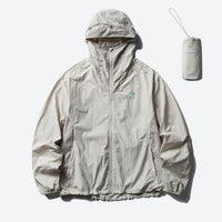 
                  
                    Packable hooded sun jacket for outdoor - cream white sun jacket, for beach and summer trips
                  
                