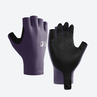 
                  
                    Merino wool full finger and half finger hiking gloves - merino wool half finger hiking gloves pair, purple pair view
                  
                