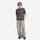 Water-repellent cargo hiking pants with drawcord hem - light gray wide-leg cargo pants with gray tee