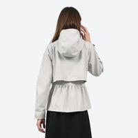 
                  
                    Women's lightweight hardshell rain jacket for trail - white hardshell jacket, for hiking and trail walking
                  
                