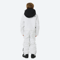 
                  
                    Kids one-piece snowboard suit with snow gaiters - white kids one-piece snow suit, for cold-weather winter sports
                  
                