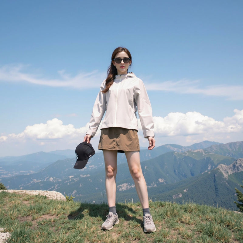 Women's waterproof 3L hardshell hiking jacket - white hardshell jacket, for travel and daily commute