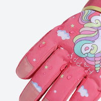 
                  
                    Kids' snow gloves and cord mittens for winter - pink unicorn print kids snow gloves, for winter mountain trips
                  
                