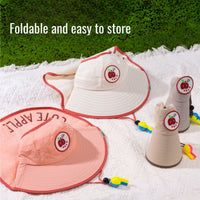 
                  
                    Bubble kids sun hat UPF50 with detachable neck flap - pink kids sun hat folded, for camping and outdoor weekends
                  
                