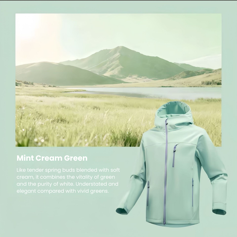 Breathable windproof softshell ski jacket with grid fleece - mint green, for cold-weather winter sports