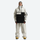 Men's waterproof 2L snow jacket and pants - cream and black colorblock jacket with cream pants, on-model full-body front view