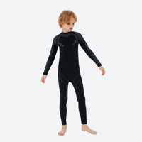 
                  
                    Kids' soft merino wool baselayer for cold days - black kids merino wool base layer suit, for kids skiing and snowboarding
                  
                