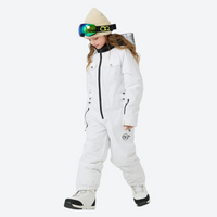 
                  
                    Kids waterproof 2L one-piece snow suit - white kids one-piece snow suit, for kids skiing and snowboarding
                  
                
