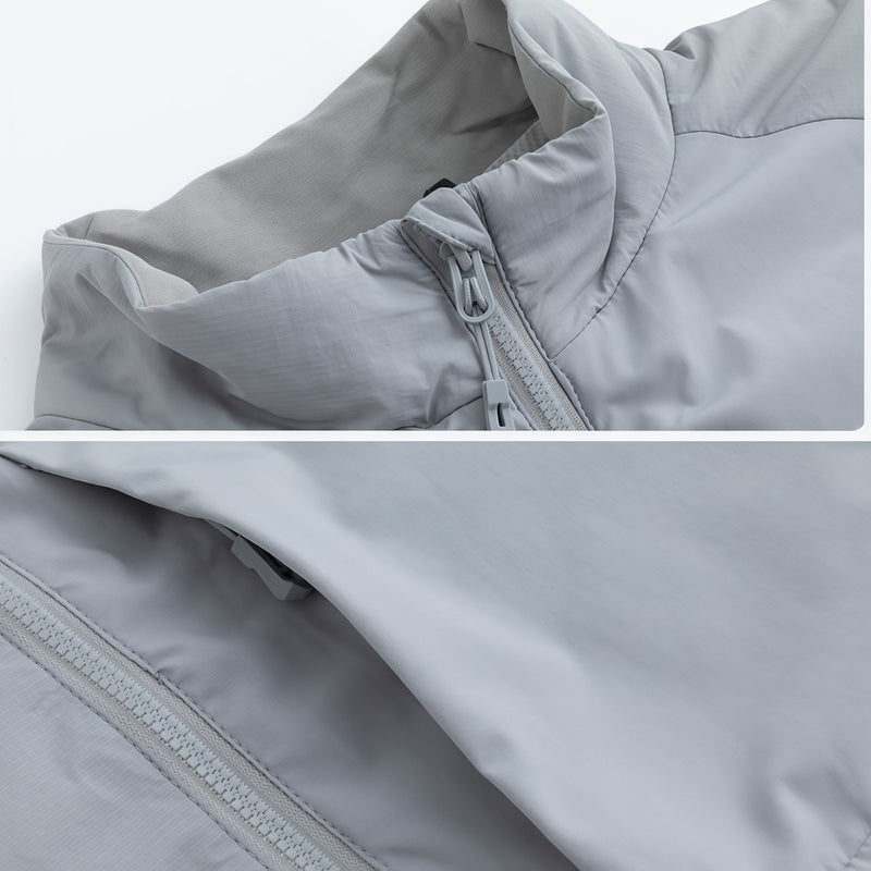 Breathable 3-layer shell with removable fleece liner - gray, for spring autumn and winter wear