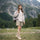 Women's breathable 3-layer shell with waist cinching fit - white hardshell jacket, for mountain and forest outings