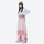 Women's 2-layer snowboard jacket and pants - pink rabbit print snow pants with white top, for resort and street wear
