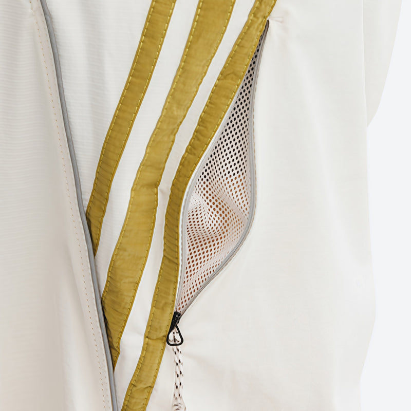 Unisex lightweight outdoor cargo pants - white pants with gold stripes, for outdoor spring and autumn wear