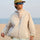 Water-repellent breathable sun jacket with hood - cream white sun jacket on men with sunglasses, for cycling and commuting
