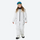 Kids breathable 2-layer jumpsuit ski suit - white kids one-piece snow suit, on-model front view, for family resort trips