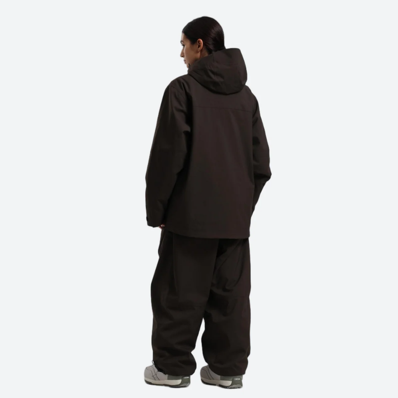 Women's waterproof 2L snow jacket and pants - coffee brown jacket with coffee pants, for powder days and winter commute