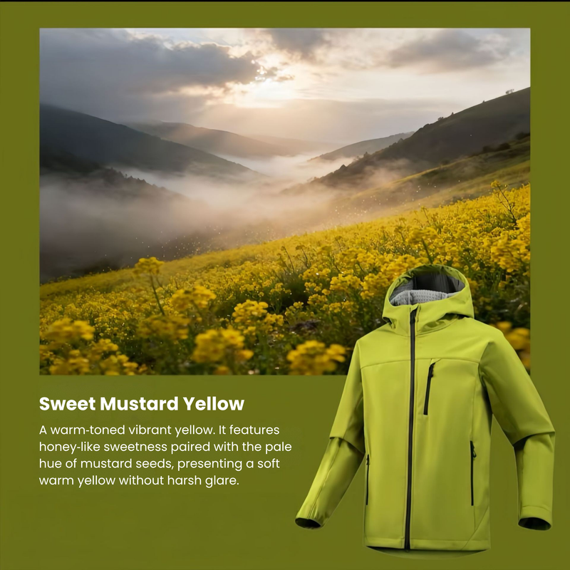 Unisex fleece-lined softshell snowboard jacket - mustard yellow, for cold-weather winter sports