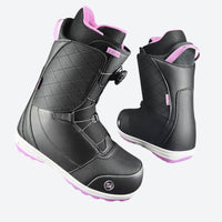 
                  
                    Women's Boa snowboard boots with warm velvet lining - black purple snowboard boots, for park and piste riding
                  
                