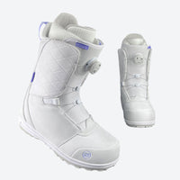 
                  
                    Women's Boa snowboard boots with warm velvet lining - white purple snowboard boots, for cold-weather mountain trips
                  
                