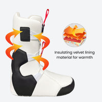 
                  
                    Women's Boa snowboard boots with warm velvet lining - white purple, for winter snow sports
                  
                