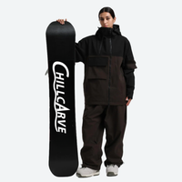 
                  
                    Women's colorblock ski pullover set - black and coffee brown colorblock jacket with coffee pants, for resort and street wear
                  
                
