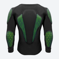 
                  
                    Padded protection top shorts and knee pads - black green impact protection top, for skate and ski park sessions
                  
                