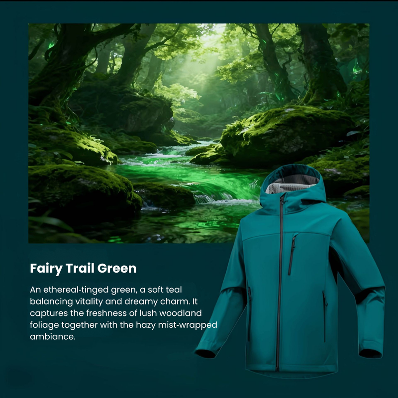 Breathable windproof softshell ski jacket with grid fleece - teal, for powder days and winter commute