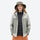 Unisex skin-friendly hardshell jacket for all seasons - gray white colorblock jacket with fleece liner