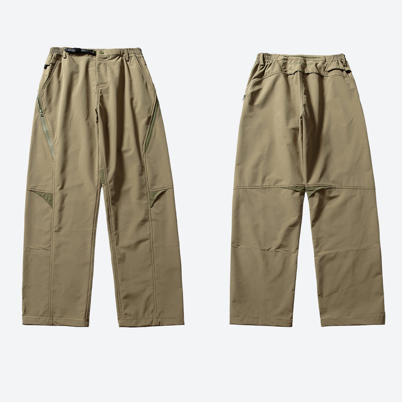 Breathable quick-dry trail pants with cargo pockets - tan brown cargo hiking pants, for travel and daily commute