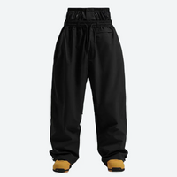 
                  
                    Men's breathable ski jacket with chest zip pockets - black snow pants, flat lay front view, for skiing and snowboarding
                  
                