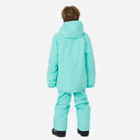 
                  
                    Kids snowboard jacket and pants with snow gaiters - mint kids jacket with mint pants, for family resort trips
                  
                
