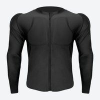 
                  
                    Shock-absorbing protective gear for skiing - black impact protection top, front zip view, for skate and ski park sessions
                  
                