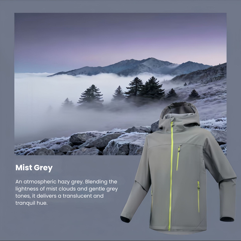 Breathable windproof softshell ski jacket with grid fleece - gray, for cold-weather winter sports