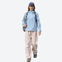 
                  
                    Women's lightweight hardshell rain jacket for trail - ice blue hardshell jacket, for mountain and forest outings
                  
                