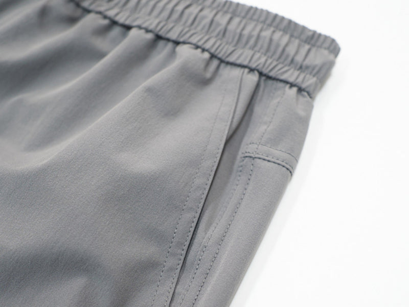 Water-repellent cargo hiking pants with drawcord hem - gray wide-leg cargo pants, for sunny-weather trekking