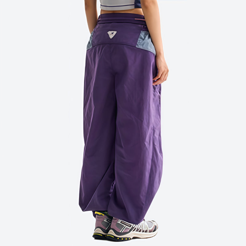 Unisex lightweight quick-dry hiking pants - purple hiking pants, back close-up view, for warm-weather adventures