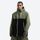 Men's breathable 2L snowboard jacket and pants - olive green and black colorblock, for skiing and snowboarding