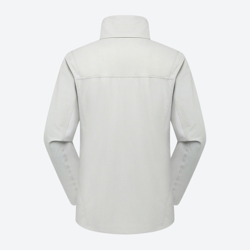 Men's lightweight stretch softshell jacket - light gray softshell jacket, for spring and autumn layers