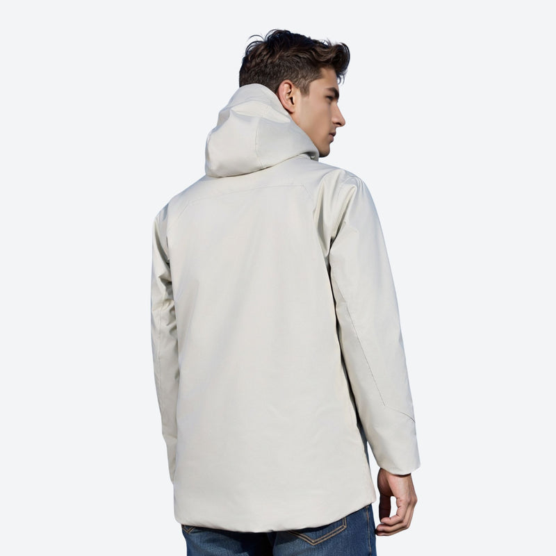 Breathable Toray waterproof softshell ski jacket - off-white softshell jacket, for skiing and snowboarding