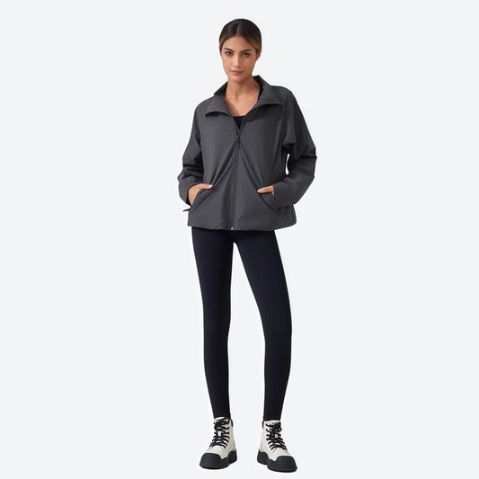 Lina Women’s Fleece Softshell Jacket – Slim Fit | Stand Collar